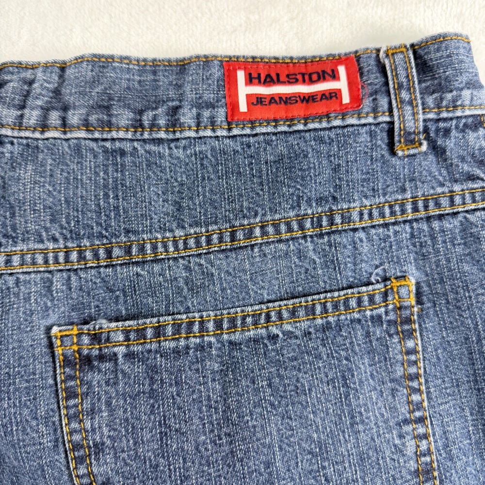 Y2K Jeanswear Cropped Denim Jeans Medium Wash Side Slit Size 16 - Picture 3 of 8